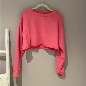 Alo Yoga Distressed Cropped Sweater